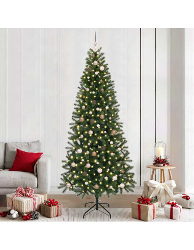 Albero di Natale artificiale con 300 LED Verde 240 cm PE e PVC