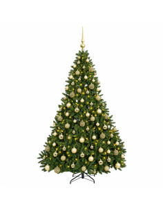 Albero di Natale artificiale verde chiaro con palline 240 cm 2