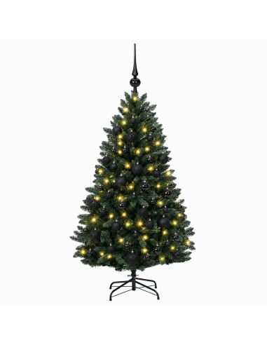Albero di Natale artificiale verde scuro con palline 150 cm