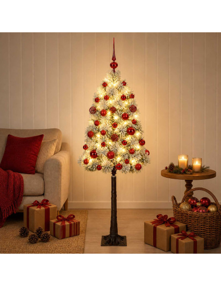 Albero di Natale artificiale con rami snodati e palline 120 cm