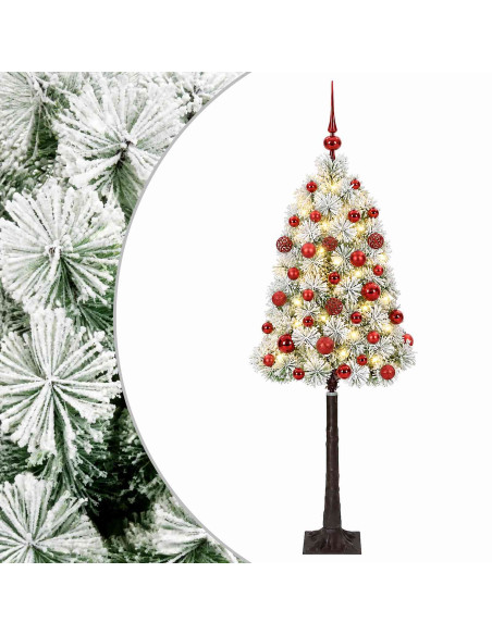 Albero di Natale artificiale con rami snodati e palline 120 cm