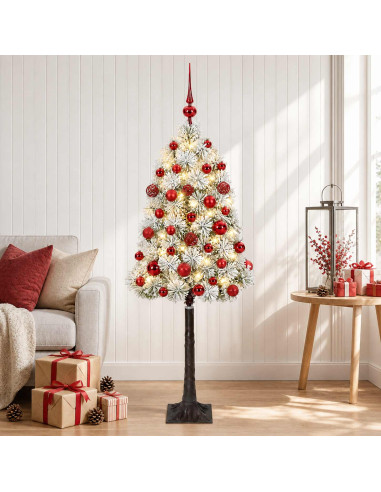 Albero di Natale artificiale con rami snodati e palline 120 cm