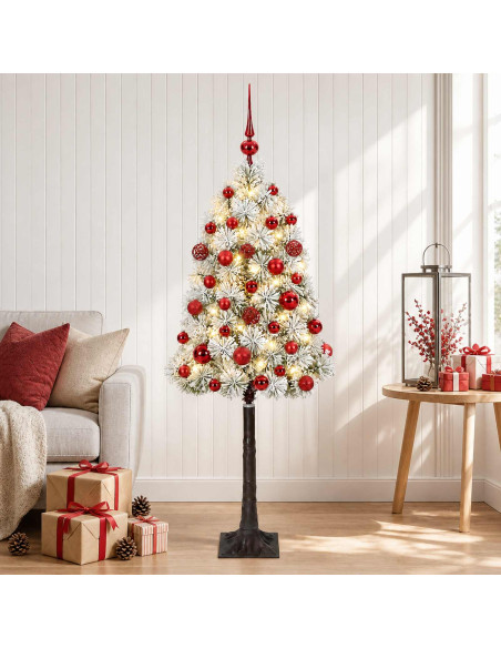 Albero di Natale artificiale con rami snodati e palline 120 cm