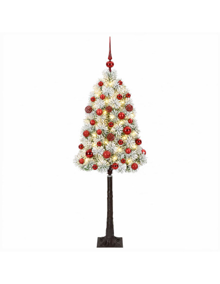 Albero di Natale artificiale con rami snodati e palline 120 cm