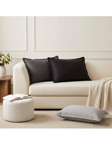 Cuscino da Lanciare 2 pz HOUTEN Grigio 50 x 70 cm Poliestere