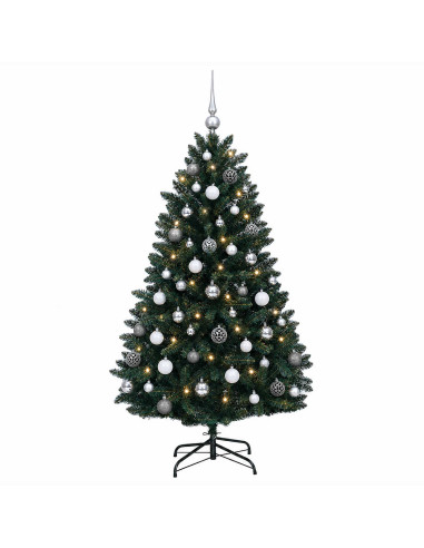 Albero di Natale artificiale verde scuro con palline 150 cm