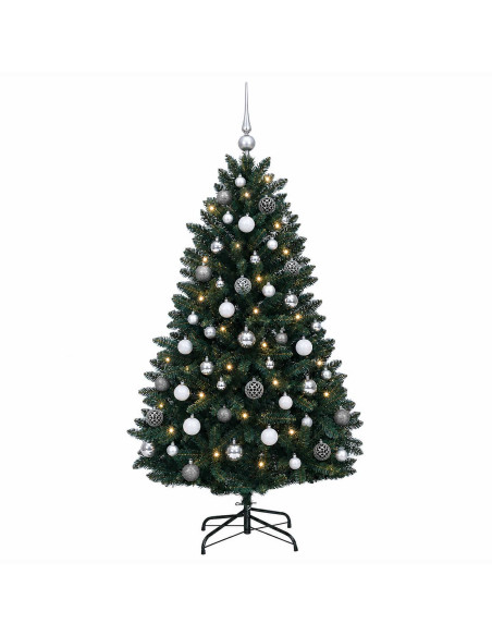 Albero di Natale artificiale verde scuro con palline 150 cm