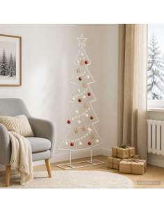Albero di Natale in metallo con supporto KUOPIO 150 cm Acciaio