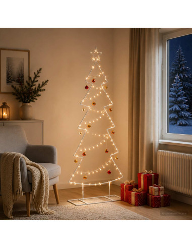 Albero di Natale in metallo con supporto KUOPIO 150 cm Acciaio