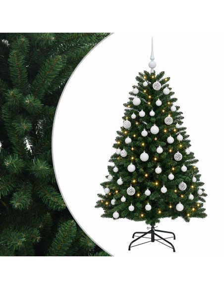 Albero di Natale artificiale verde medio con palline 150 cm