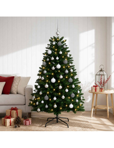 Albero di Natale artificiale verde medio con palline 120 cm