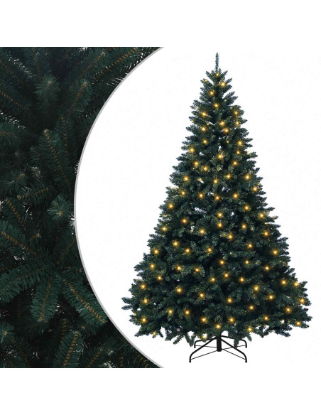 Albero di Natale Artificiale con Rami Pieghevoli 180 cm 300 LED