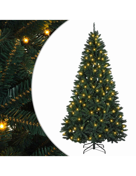 Albero di Natale Artificiale con Rami Pieghevoli 210 cm 400 LED