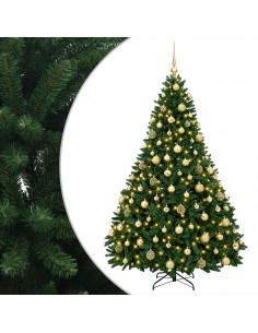 Albero di Natale artificiale verde medio con palline 240 cm