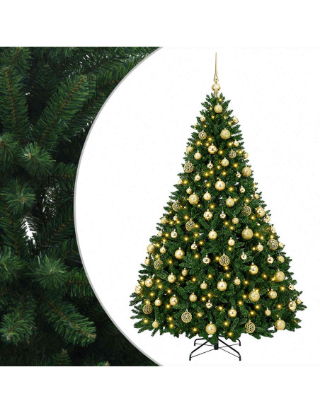 Albero di Natale artificiale verde medio con palline 240 cm