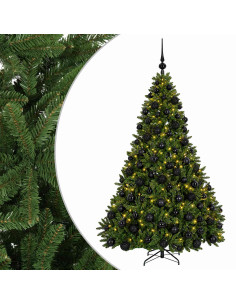 Albero di Natale artificiale verde chiaro con palline 180 cm