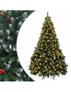 Albero di Natale Artificiale con Rami Pieghevoli 300 cm 600 LED