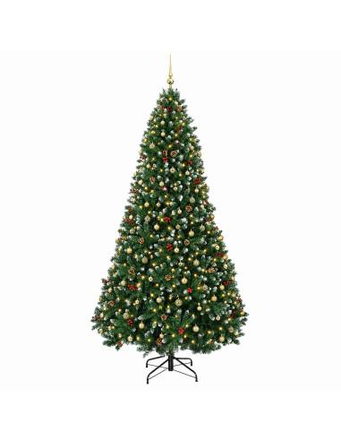 Albero di Natale artificiale verde con palline 300 cm 600 LED