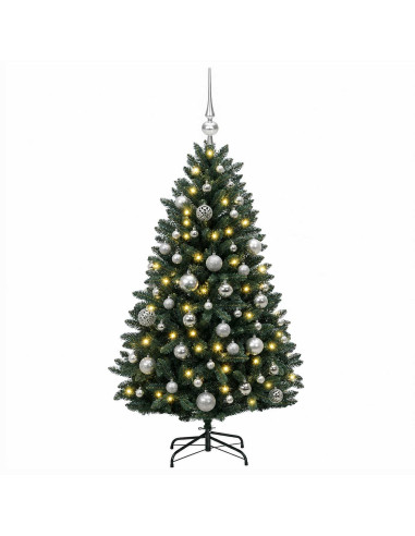 Albero di Natale artificiale verde scuro con palline 120 cm