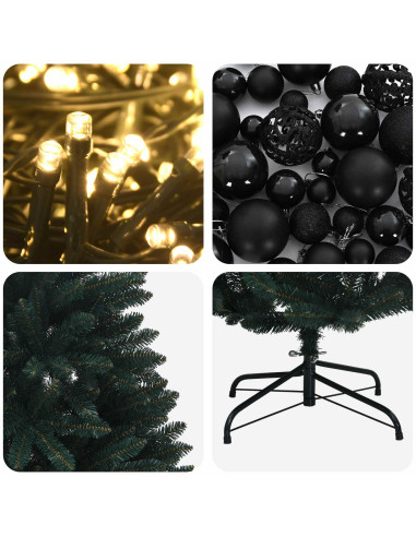 Albero di Natale artificiale verde scuro con pallina 180 cm