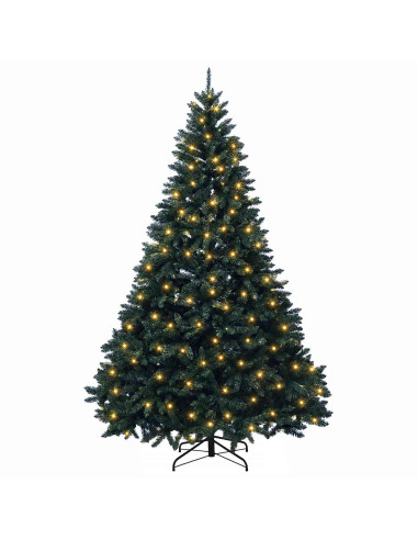 Albero di Natale Artificiale con Rami Pieghevoli 180 cm 300 LED