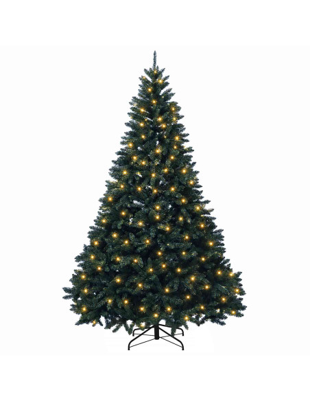 Albero di Natale Artificiale con Rami Pieghevoli 180 cm 300 LED