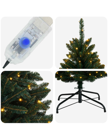 Albero di Natale Artificiale con Rami Pieghevoli 210 cm 400 LED