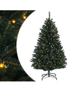 Albero di Natale Artificiale con Rami Pieghevoli 150 cm 150 LED 2