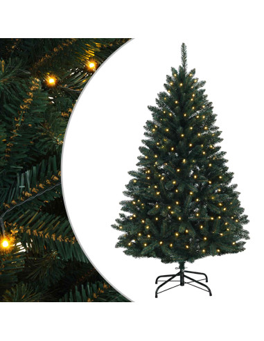 Albero di Natale Artificiale con Rami Pieghevoli 150 cm 150 LED