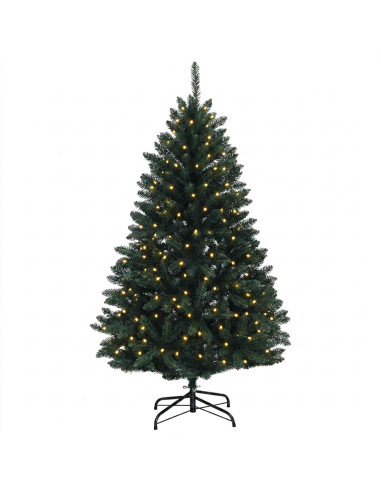 Albero di Natale Artificiale con Rami Pieghevoli 150 cm 150 LED