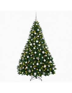 Albero di Natale artificiale verde medio con palline 240 cm 2