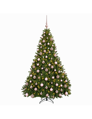 Albero di Natale artificiale verde chiaro con palline 180 cm