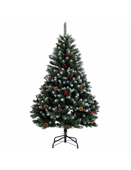 Albero di Natale Artificiale con Rami Pieghevoli 120 cm 150 LED