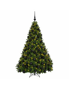 Albero di Natale artificiale verde chiaro con palline 180 cm 2