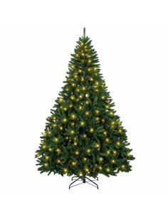 Albero di Natale Artificiale con Rami Pieghevoli 210 cm 300 LED 2