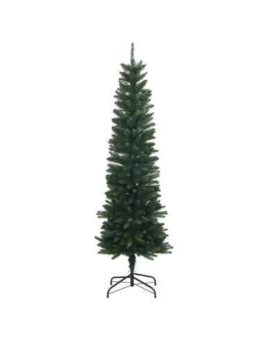 Albero di Natale Artificiale Slim con Palline 150 cm 150 LED
