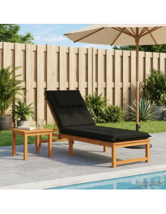 Cuscino per Lettino GEMERT 100% Poliestere Nero 190 x 50 x 9 cm