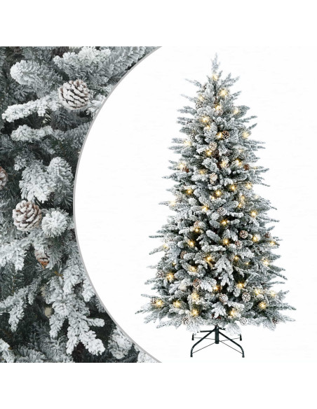 Albero di Natale Artificiale con Rami Pieghevoli 210 cm 300 LED