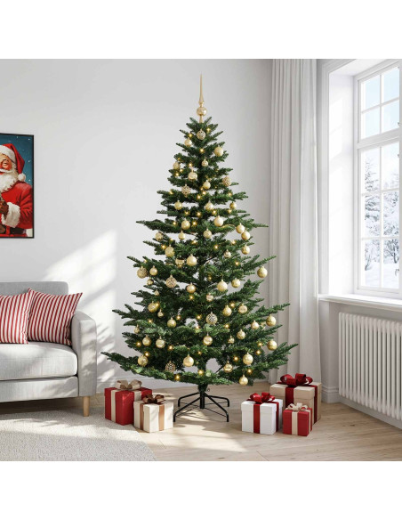 Albero di Natale artificiale con palline 240 cm 300 LED