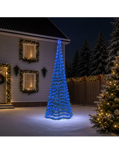 Albero di Natale a LED in tinsel con picchetto EKENAS 400 cm