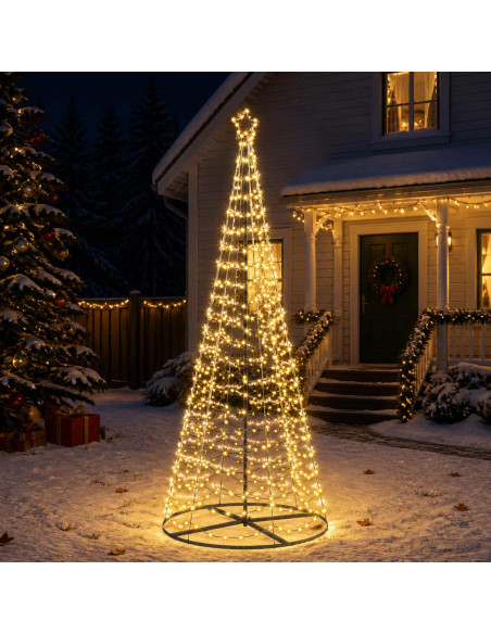 Albero di Natale LED a spirale con base EKENAS 250 cm 370 LED