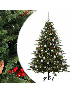 Albero di Natale artificiale con palline 180 cm 300 LED