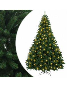 Albero di Natale Artificiale con Rami Pieghevoli 240 cm 300 LED