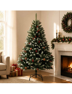 Albero di Natale Artificiale con Rami Pieghevoli 180 cm PVC