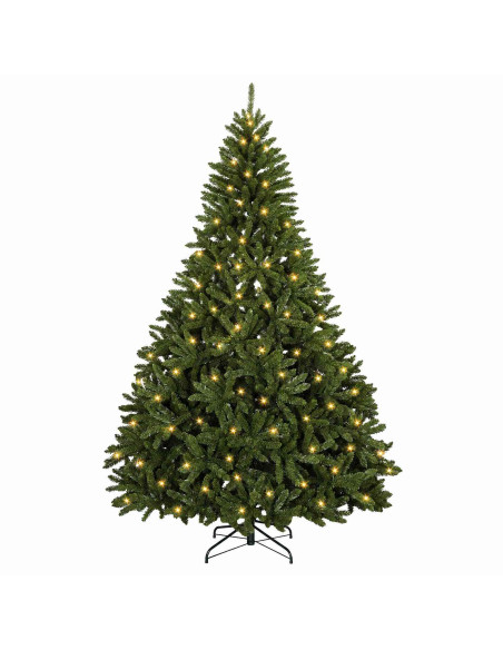 Albero di Natale Artificiale con Rami Pieghevoli 240 cm 600 LED
