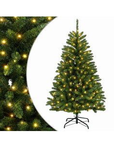 Albero di Natale Artificiale con Rami Pieghevoli 150 cm 150 LED 2