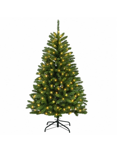 Albero di Natale Artificiale con Rami Pieghevoli 150 cm 150 LED