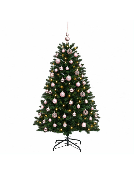 Albero di Natale artificiale verde medio con palline 150 cm
