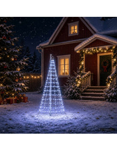 Luci per albero di Natale con picchetti e asta per bandiera