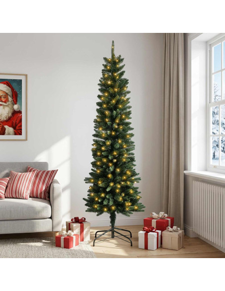 Albero di Natale Artificiale Sottile 120 cm 150 LED